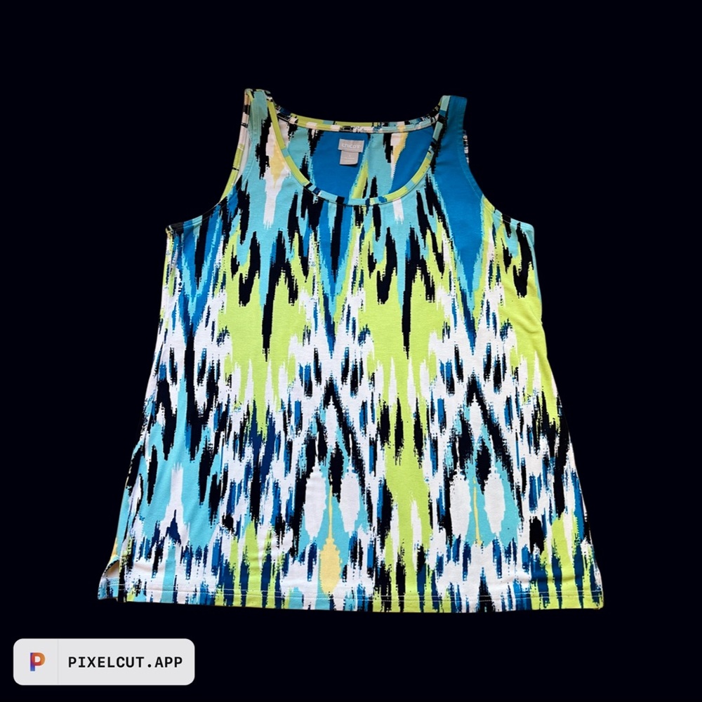 Chico’s Ikat Tank, Size 1 (M), Multi-colored